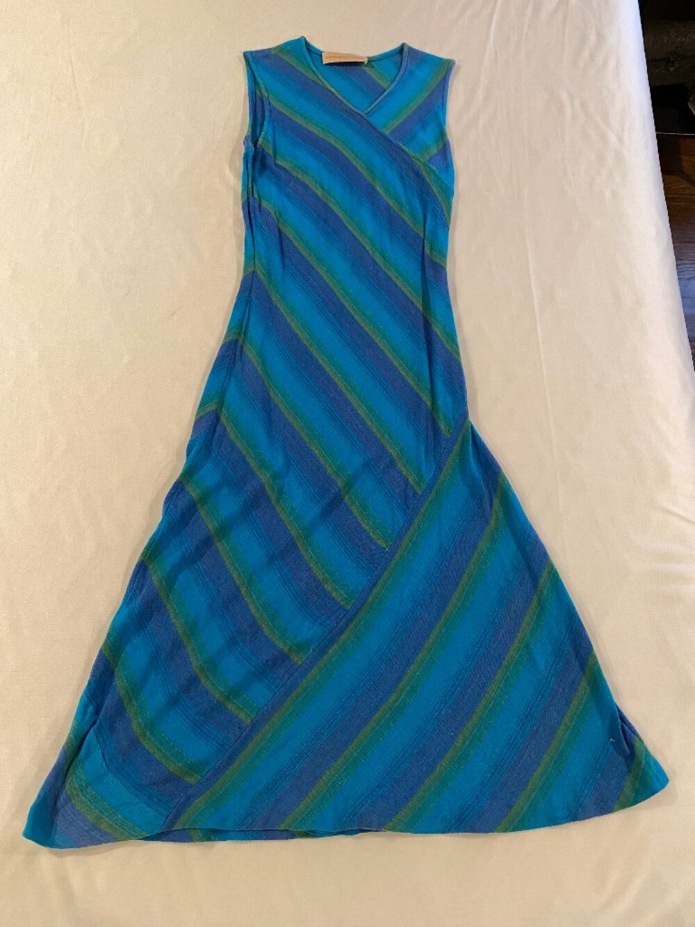 Christopher Totman Asymmetrical Sleeveless Multi-Color Cotton Tank Dress, Size 2